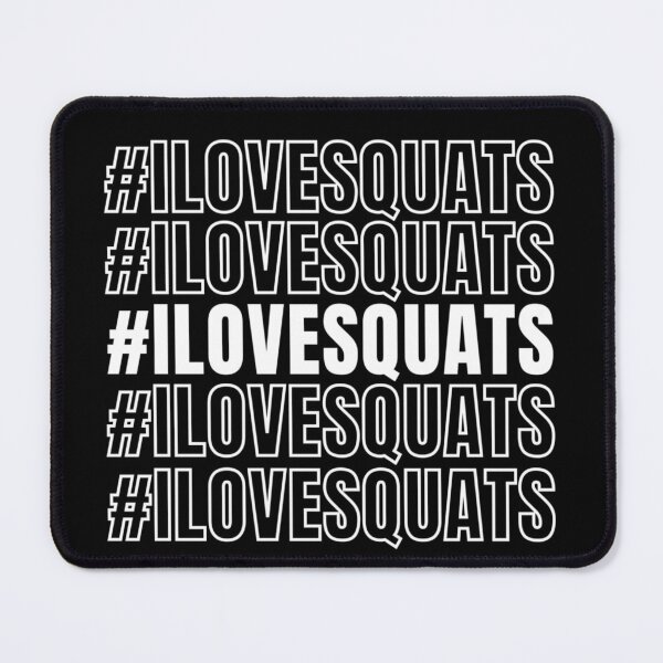 Item preview, I Love Squats Repeated Text White - Funny Gym designed and sold by GymWearDepot.