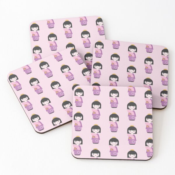 Item preview, Japanese Kokeshi Doll Purple Pattern designed and sold by StudioShine.