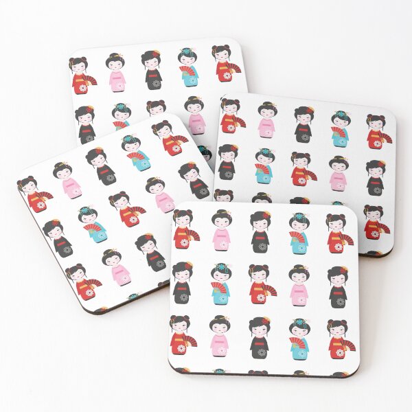 Item preview, Japanese Kokeshi Dolls Pattern designed and sold by StudioShine.