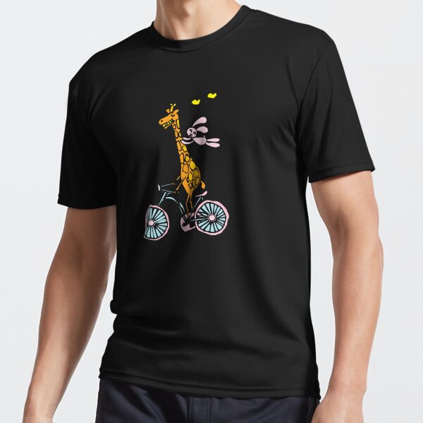 Bunny going for a ride with Giraffe Active T-Shirt