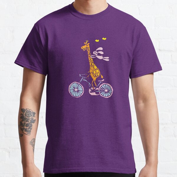 Bunny going for a ride with Giraffe Classic T-Shirt