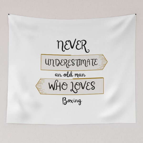 Item preview, Never Underestimate An Old Man Who Loves Boxing designed and sold by Sadhvika.