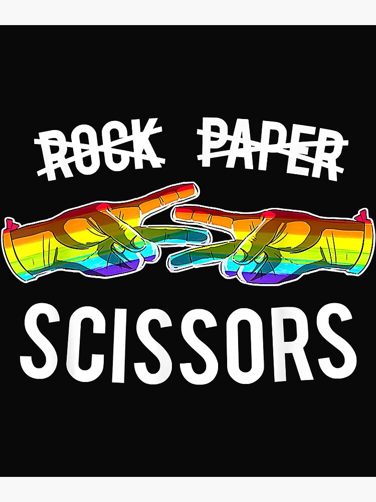 "Rock Paper Scissors Lesbian Pride Rainbow LGBT" Poster for Sale by