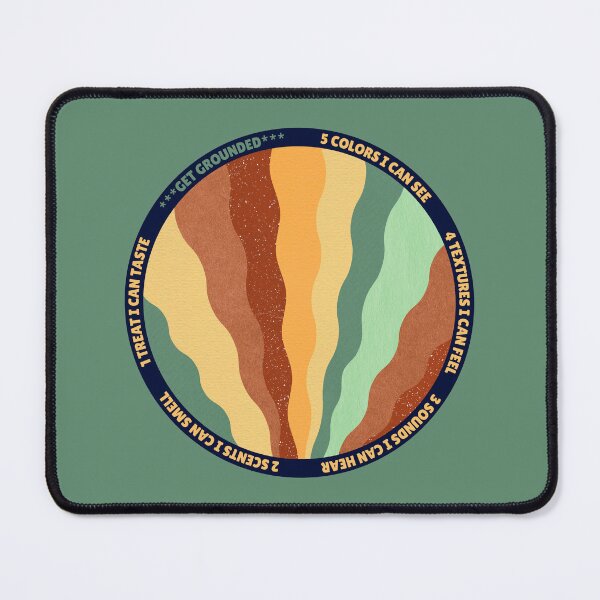 Item preview, Overwhelmed? Stop and ground. Mindfulness using the five senses, grounding technique. You are worthy and deserving of care and safety. designed and sold by Orianah.