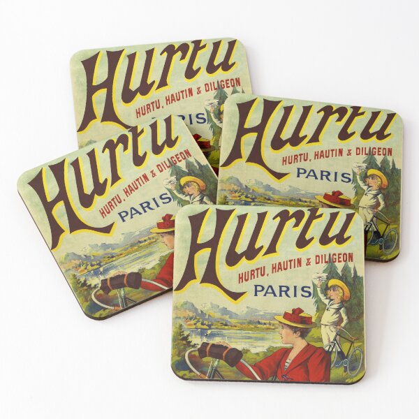 Item preview, HURTU Bicycles French PARIS Old Cycles Poster Advertisement designed and sold by retroposters.