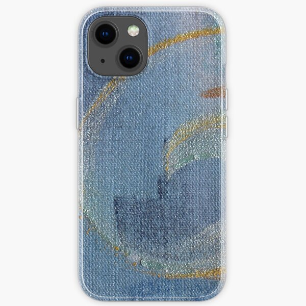 hand painted textile Whorl art using metallic textile paints iPhone Soft Case