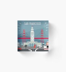 San Francisco, California - Skyline Illustration by Loose Petals Acrylic Block