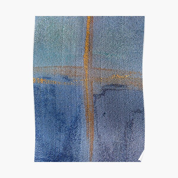 hand painted textile Cross art using metallic textile paints Poster