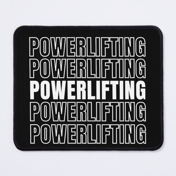 Item preview, Powerlifting Repeated Text White - Funny Gym designed and sold by GymWearDepot.