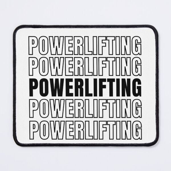 Item preview, Powerlifting Repeated Text Black - Funny Gym designed and sold by GymWearDepot.