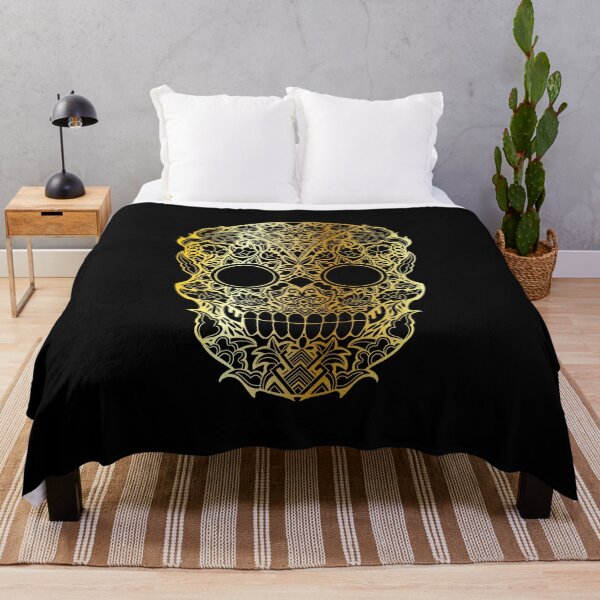 Item preview, skull gold aztec designed and sold by cat poe.
