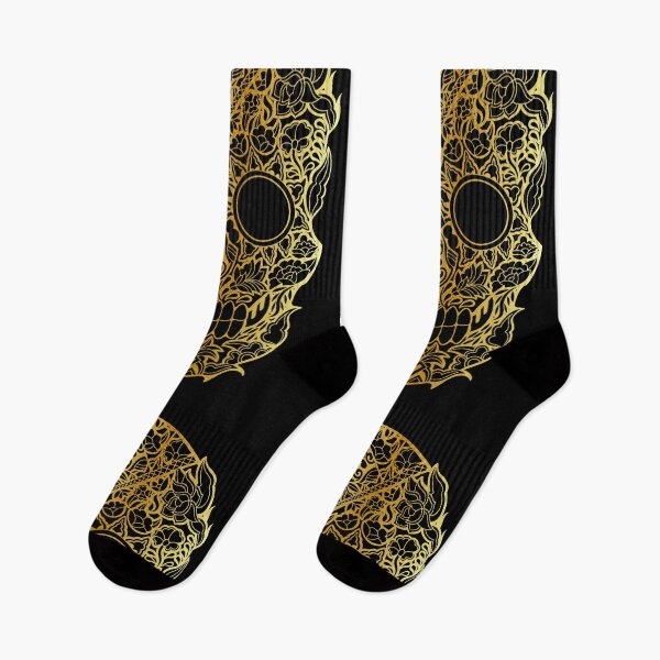 Item preview, skull gold aztec designed and sold by cat poe.