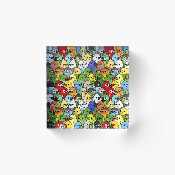 Too Many Birds! Bird Squad Classic Acrylic Block