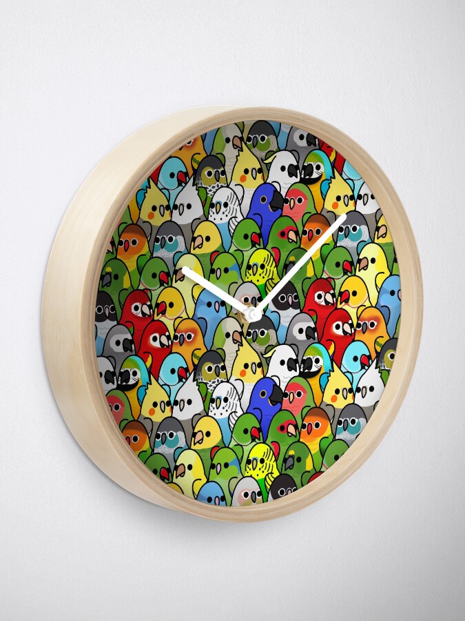 Thumbnail 2 of 4, Clock, Too Many Birds! Bird Squad Classic designed and sold by MaddeMichael.