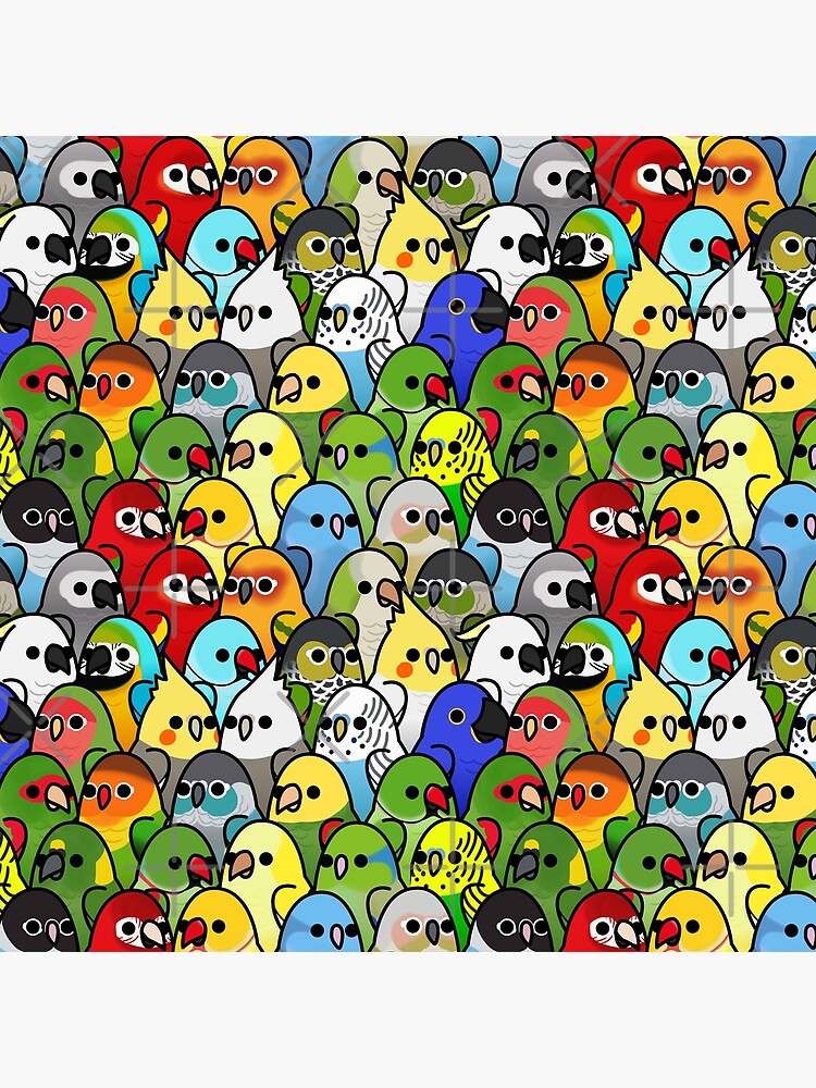Thumbnail 4 of 4, Clock, Too Many Birds! Bird Squad Classic designed and sold by MaddeMichael.