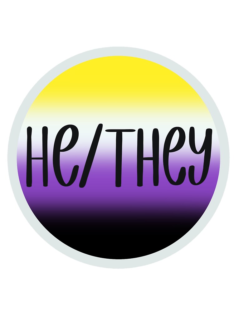 Pronouns He They Sticker For Sale By Rmarder Redbubble