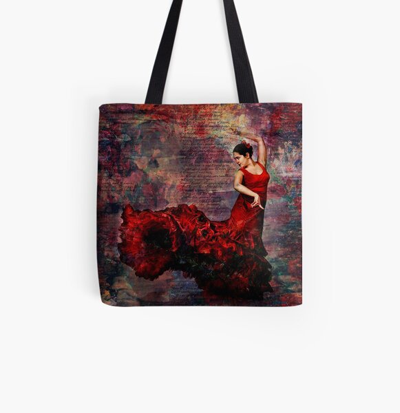 Flamenco - vibrant Spanish dancer All Over Print Tote Bag
