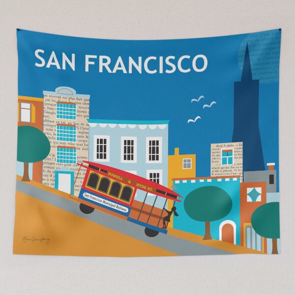 Item preview, Nob Hill San Francisco, California - Skyline Illustration by Loose Petals designed and sold by LoosePetals.