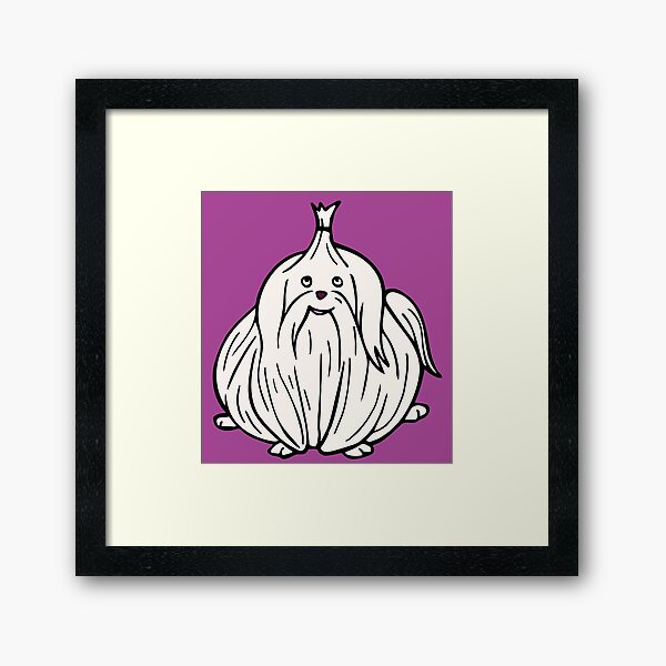 Garlic Maltese Framed Art Print