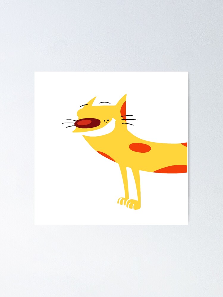 Poster Catdog Chien Chat De Dessin Anime Drole Moutarde Jaune Animal De Compagnie Stupide Par Canispicta Redbubble