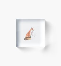 Fox in Snow Acrylic Block