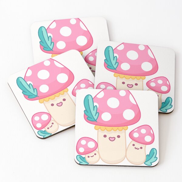 Item preview,  Cute pink kawaii Mushroom  designed and sold by Sam Artist.