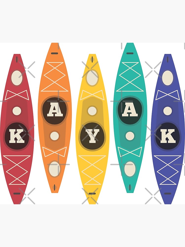 "Simple Geometric Kayak Color Palette for Kayakers" Photographic Print