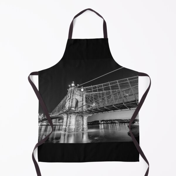 Item preview, Roebling Bridge Cincinnati Ohio Black and White designed and sold by DaveFilm.