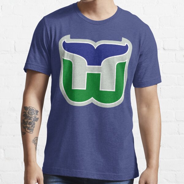 Handmade Men's Tee T Shirt New England Whalers Vintage NHL Hockey Hartford  Green