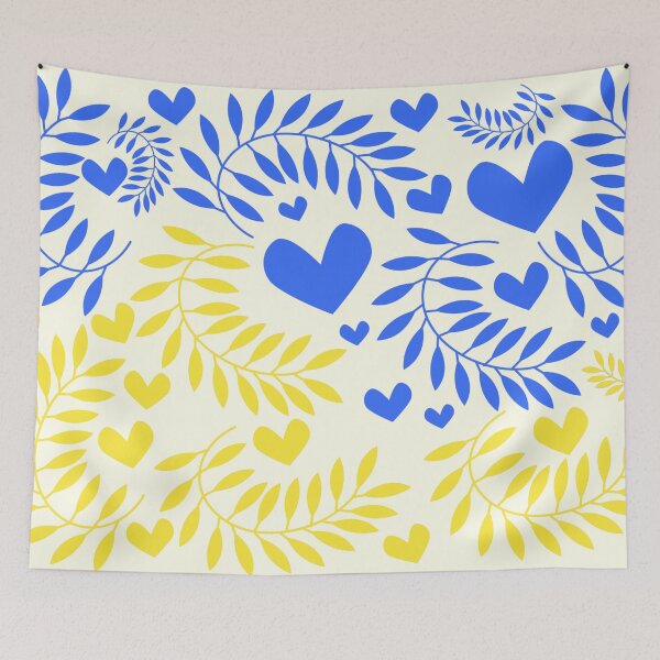 Item preview, Ukrainian Flag Inspired Floral Herat designed and sold by NatalieSixFour.