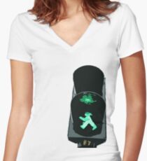 Lights, traffic, action Women's Fitted V-Neck T-Shirt