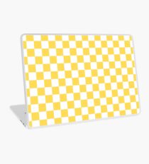 Mustard Yellow And White Checkerboard Pattern Laptop Skin
