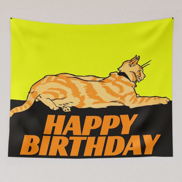 Item preview, Orange Antlers Cat's Happy Birthday: Edited From Merry Xmas (1921) Edward Penfield designed and sold by TeachUrb.