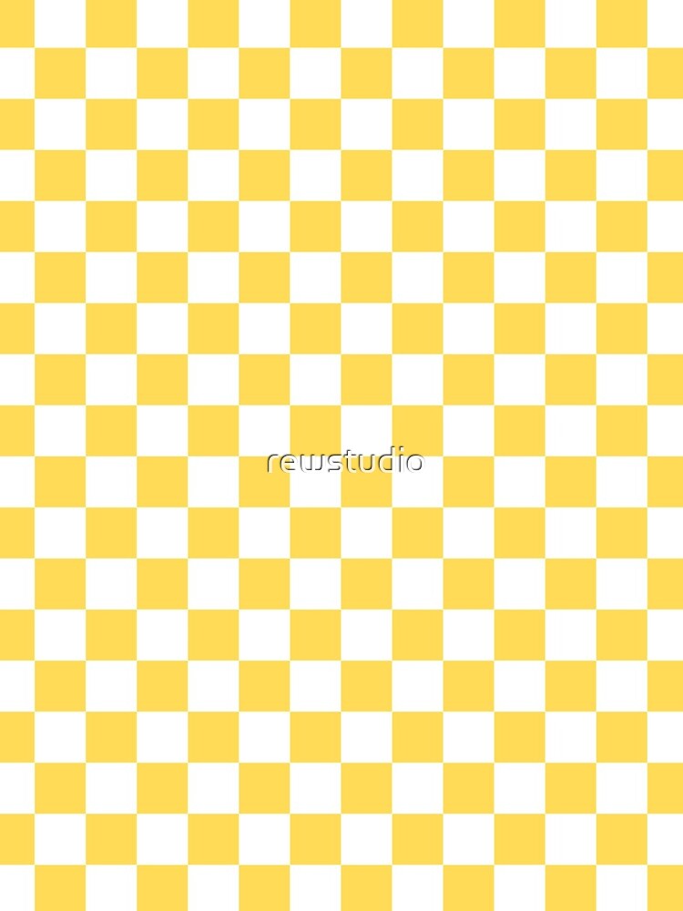 Mustard Yellow And White Checkerboard Pattern by rewstudio