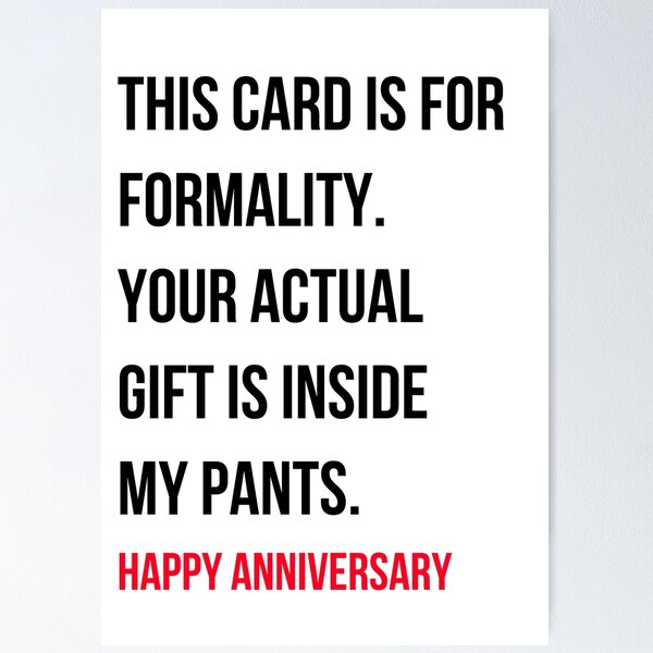 funny-naughty-dirty-happy-anniversary-card-art-print-for-sale-by-texttotee-redbubble for Printable Anniversary Cards For Free Funny Naughty Dirty Happy Anniversary Card