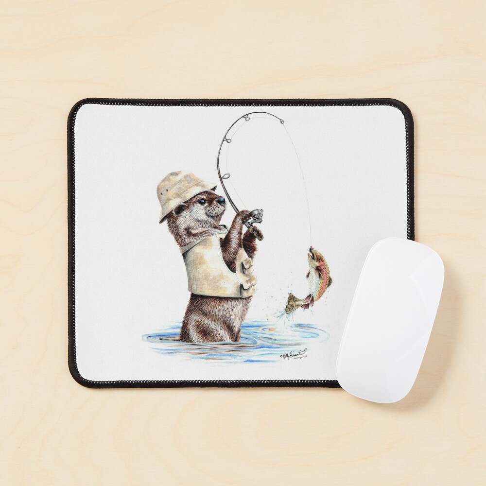 Nature's Fisherman - otter trout fishing Canvas Print for Sale by  HollySimental