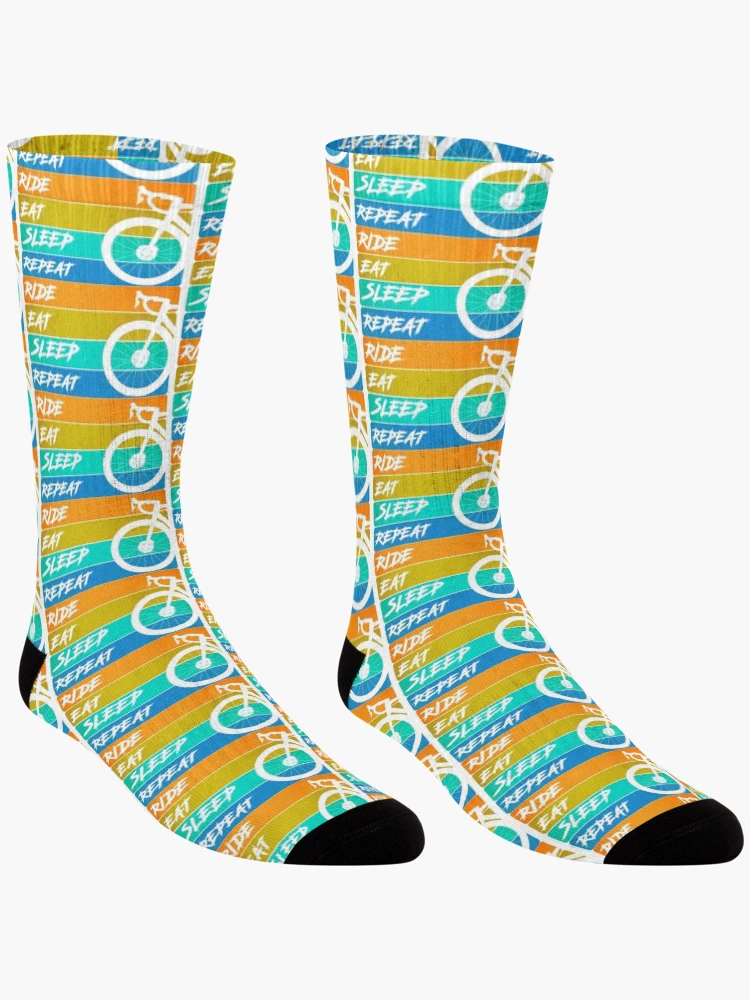 Thumbnail 3 of 5, Socks, Ride eat sleep repeat designed and sold by Rabe-Racing.