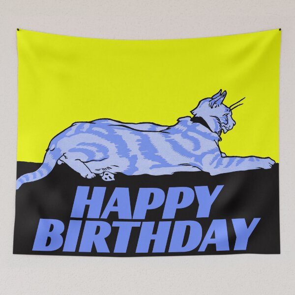 Item preview, Blue Antlers Cat's Happy Birthday: Edited From Merry Xmas (1921) Edward Penfield designed and sold by TeachUrb.