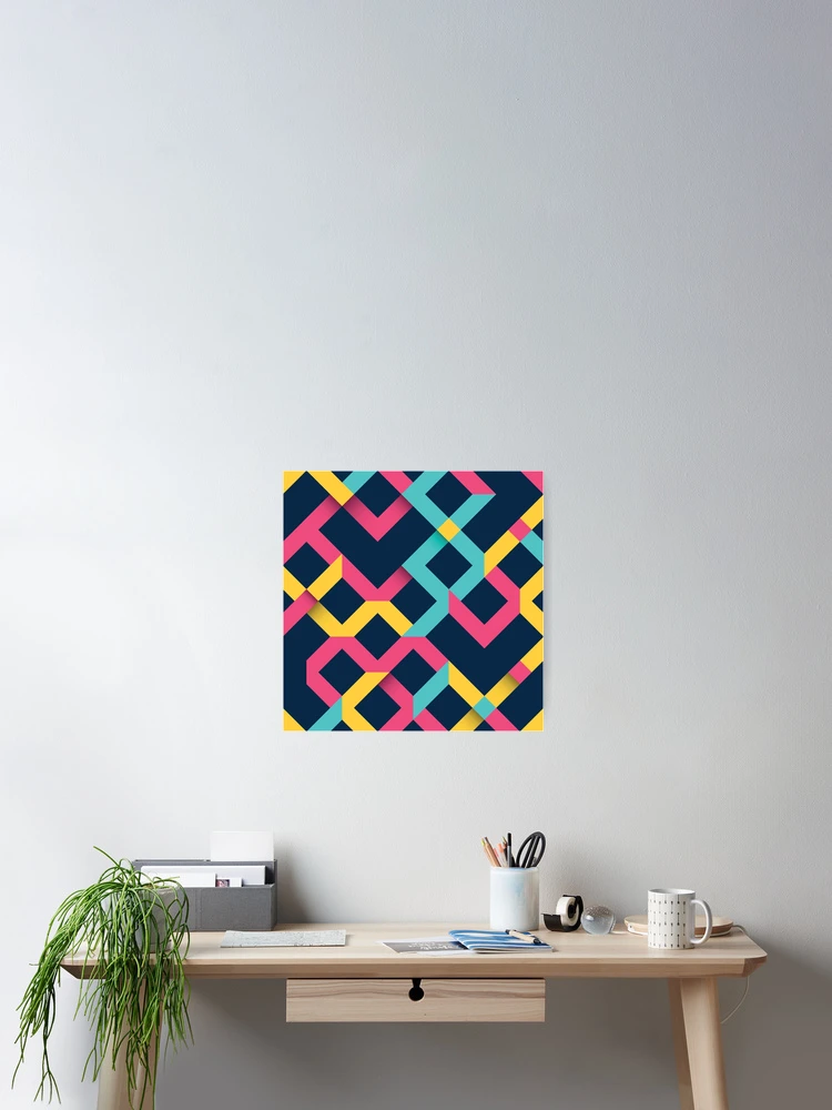 Thumbnail 2 of 3, Poster, Abstract Geometric Pattern designed and sold by patternplaten.