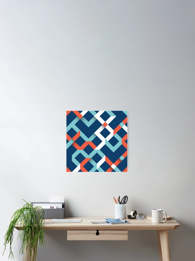 Thumbnail 2 of 3, Poster, Abstract Geometric Pattern designed and sold by patternplaten.