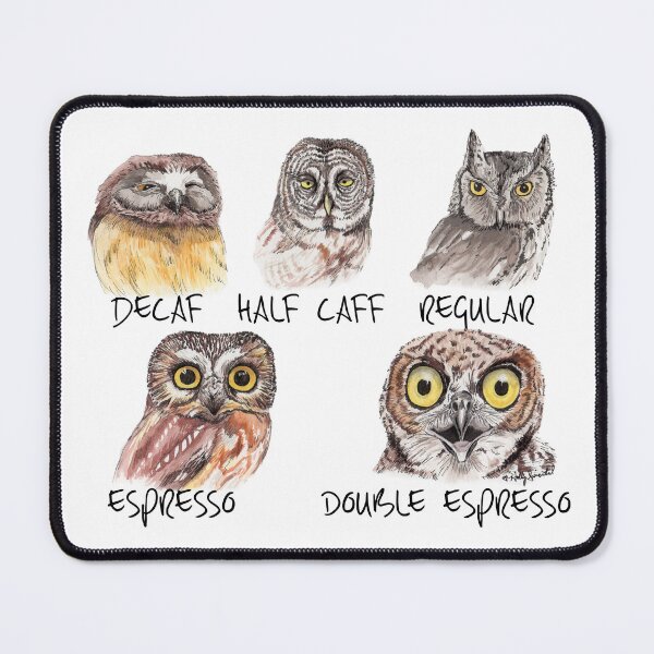 Item preview, Owl Caffeine Scale - funny coffee owls designed and sold by HollySimental.