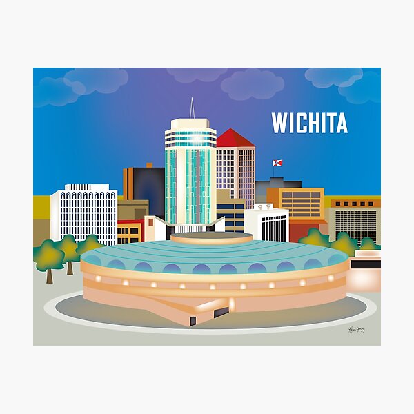 Item preview, Wichita, Kansas - Skyline Illustration by Loose Petals designed and sold by LoosePetals.