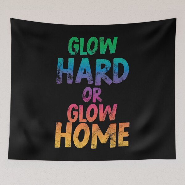 Item preview, Glow Hard or Glow Home glow home t-shirt 70s 80s shirt glow party designed and sold by MoohAs.