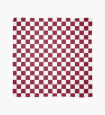 Burgundy And White Checkerboard Pattern Scarf