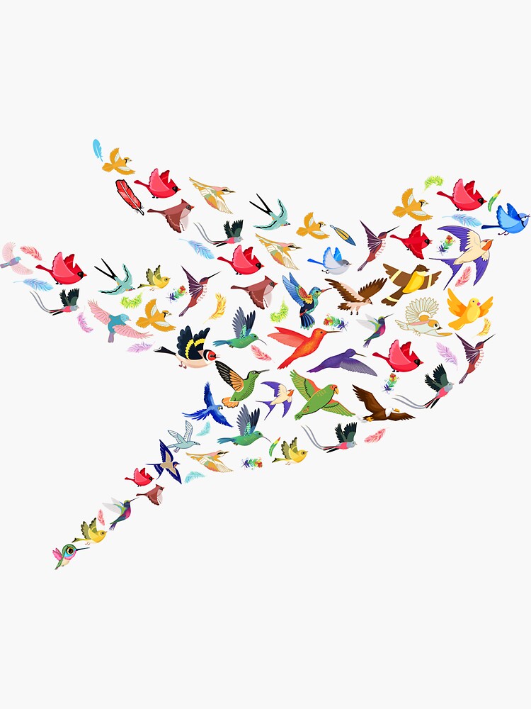 "Wonderful flying creatures!" Sticker by millionsmiles | Redbubble