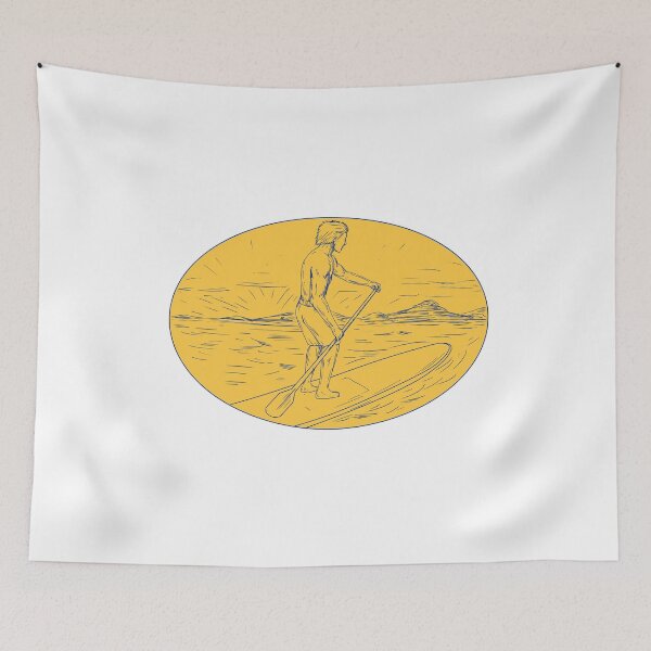 Item preview, Dude Stand Up Paddle Board Oval Drawing designed and sold by patrimonio.