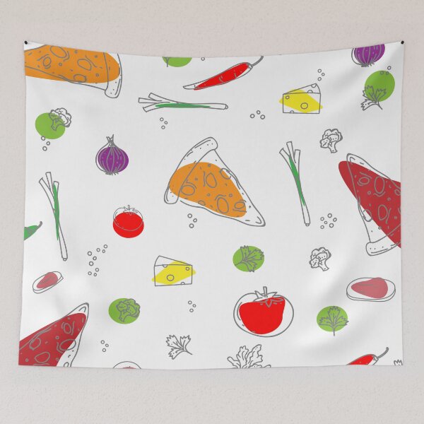 Item preview, Pizza Colorful Fruit Topping Pattern designed and sold by risingrocket.