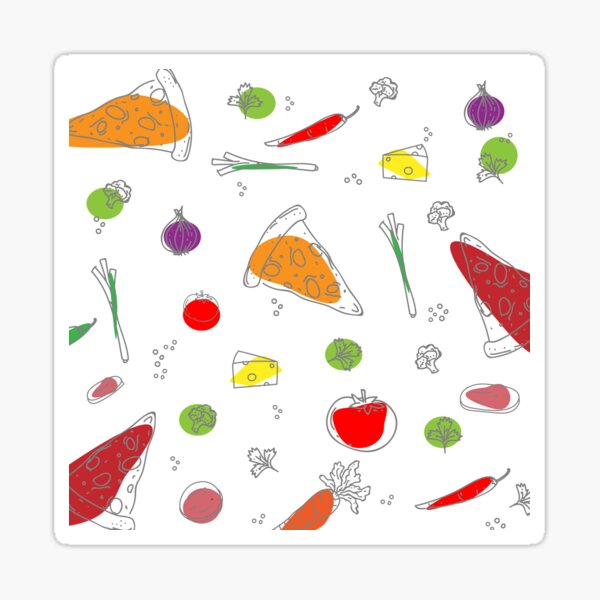 Item preview, Pizza Colorful Fruit Topping Pattern designed and sold by risingrocket.