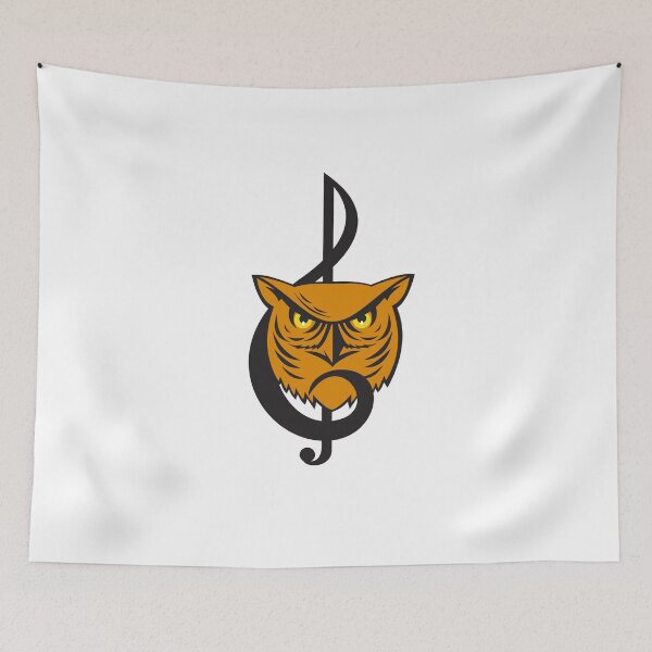 Item preview, Great Horned Owl Head Musical Note designed and sold by patrimonio.