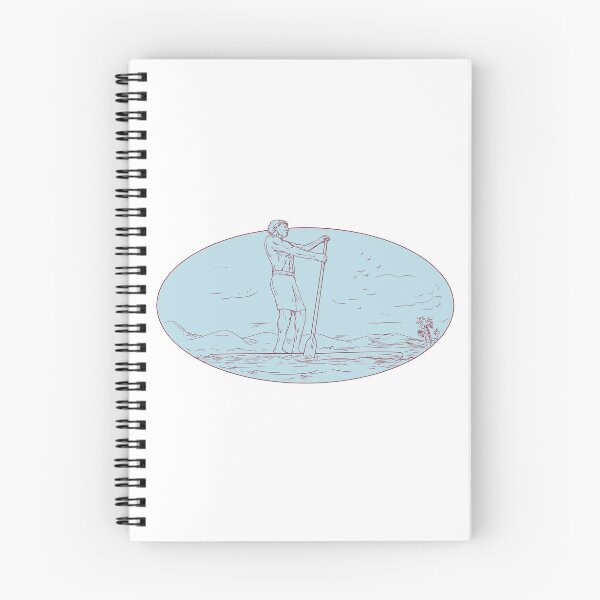 Item preview, Guy Stand Up Paddle Tropical Island Oval Drawing designed and sold by patrimonio.